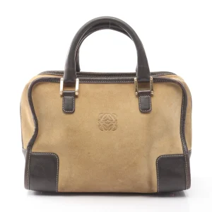 Loewe Amazona 28 – Cuero y Ante Beige / Marrón Oscuro