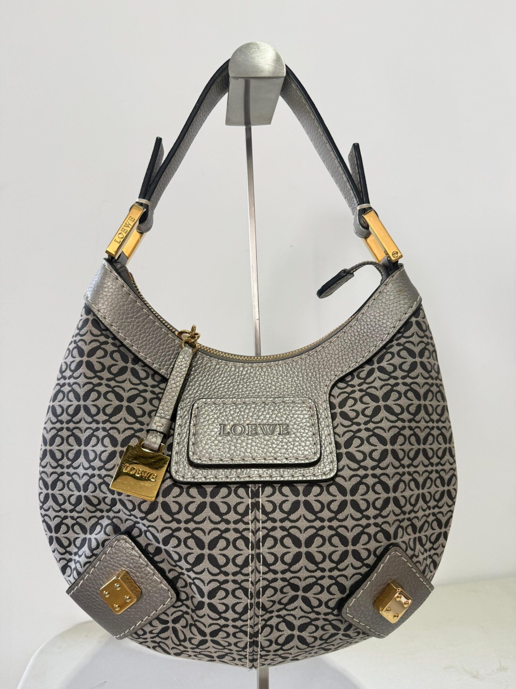 LOEWE Hobo Anagram Canvas & Leather