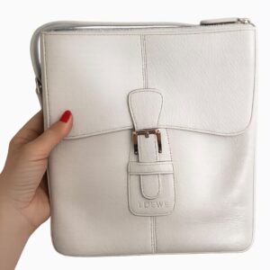 Loewe Bandolera en piel blanca