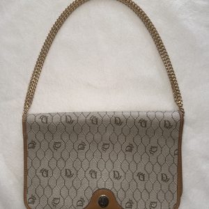 Christian Dior Vintage Canvas Monogram Chain Shoulder Bag